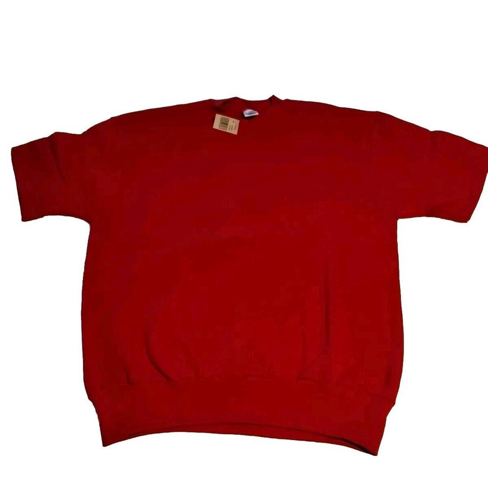 vintage fruit of the loom shortsleeve sweatshirt blank New USA Red Large